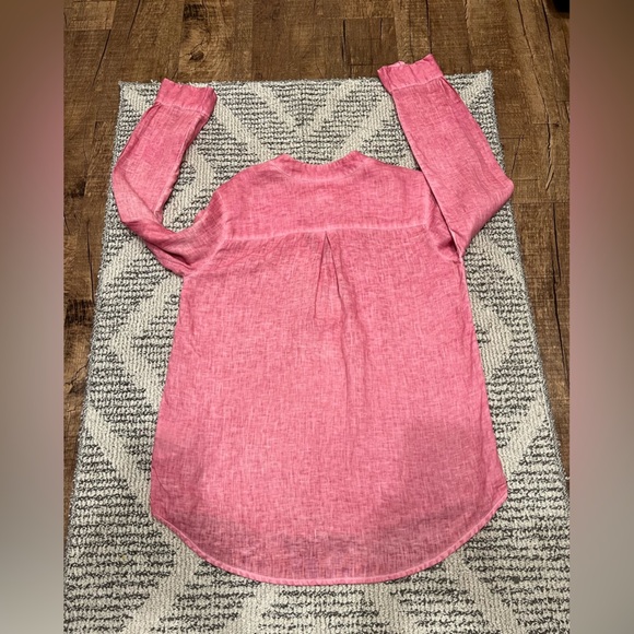 120% lino linen pink  tunic blouse - Picture 9 of 16